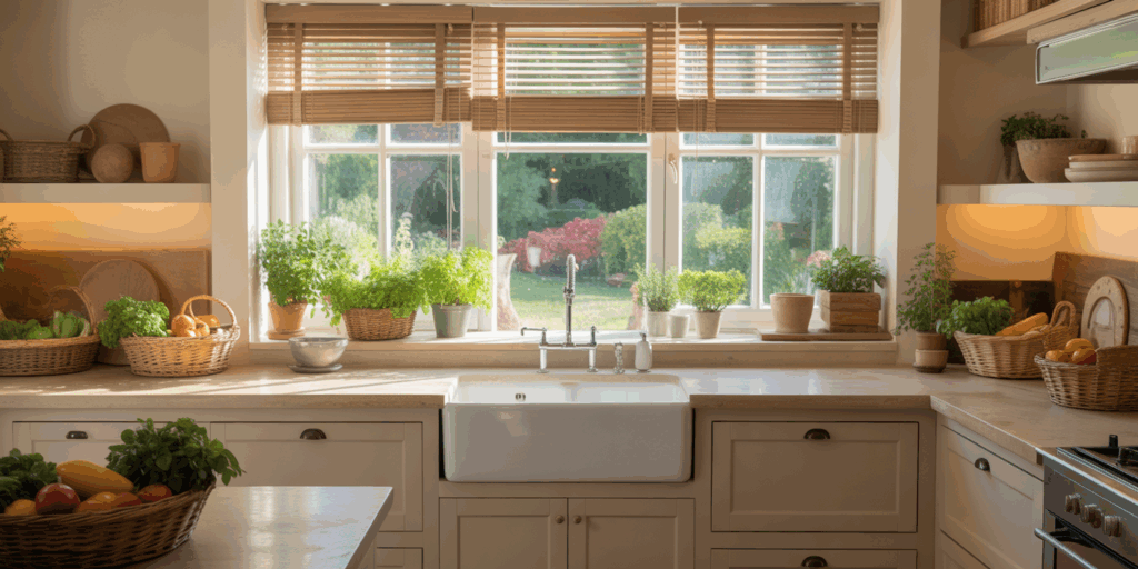 cocina con tonos campestres
